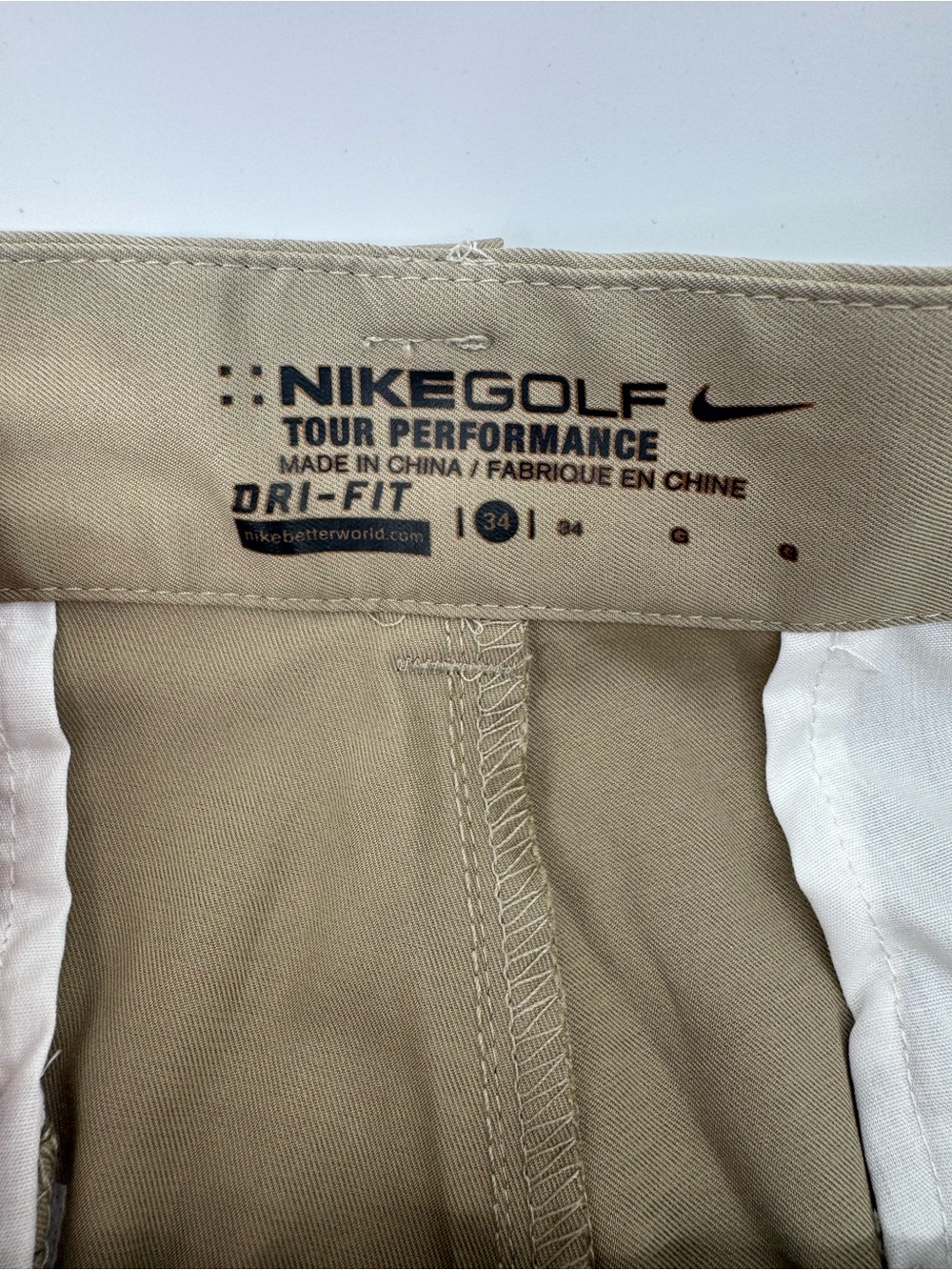 Nike Golf Men's Flat-Front performance Shorts olive drab Dri-fit size 34 NWT - Picture 2 of 9